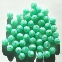 50 8mm Satin Light Green Round Glass Beads